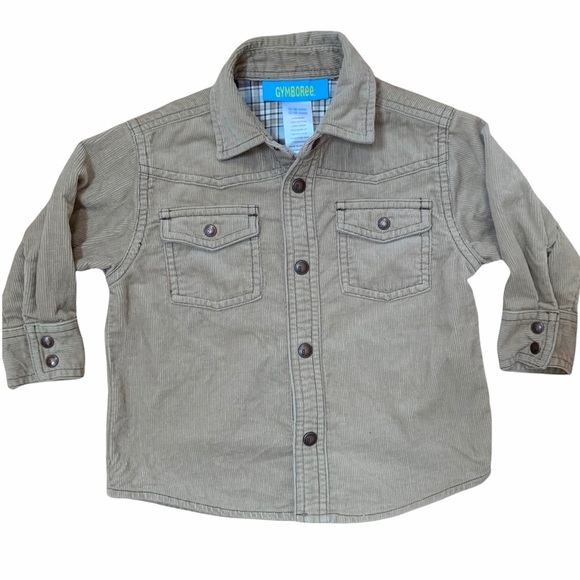 🌟3/$15🌟 Gymboree Tan Corduroy Shacket Overshirt Toddler size 12-18 M - Picture 1 of 8